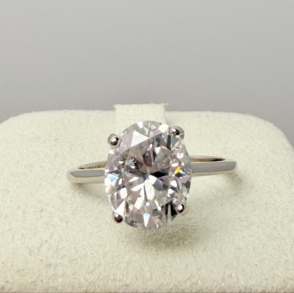 Genuine 3Ct Moissanite Oval S925 Ring Size 6.75